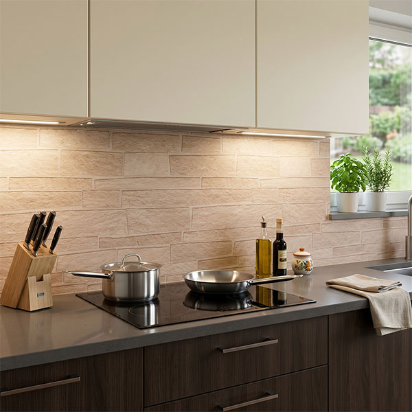 Pircher Pannello Retro Cucina Block Grigio+BEIGE MM 2X640X3050 - PIRCHER OBERLAND - Immagine 2